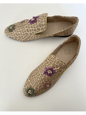 MOCASSIN ECRU BRODEE FLORALE