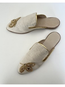 MULES BEIGE BRODEE 2