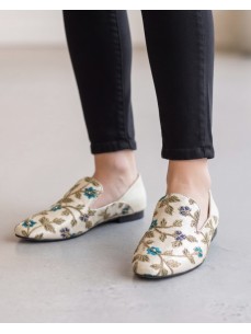 MOCASSIN FLEUR BLEUET