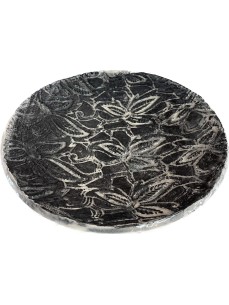 ASSIETTE MOTIF FLEURS EN RAKU