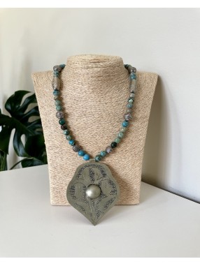COLLIER BERBERE PIERRE CHRYSOCOLLE