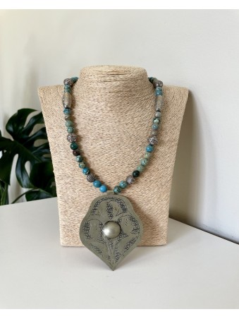 COLLIER BERBERE PIERRE CHRYSOCOLLE