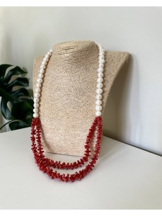 SAUTOIRE PERLES DE CULTURE ET CORAIL 2