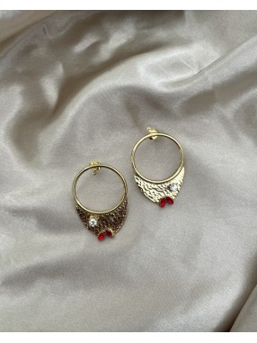 BOUCLES TETE DE POISSON MARTELEE