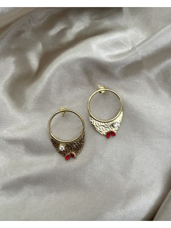 BOUCLES TETE DE POISSON MARTELEE